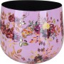 Übertopf Flora, pink-gold mit Blumenmuster, Ø 13cm, für elegante Pflanzenpräsentation.