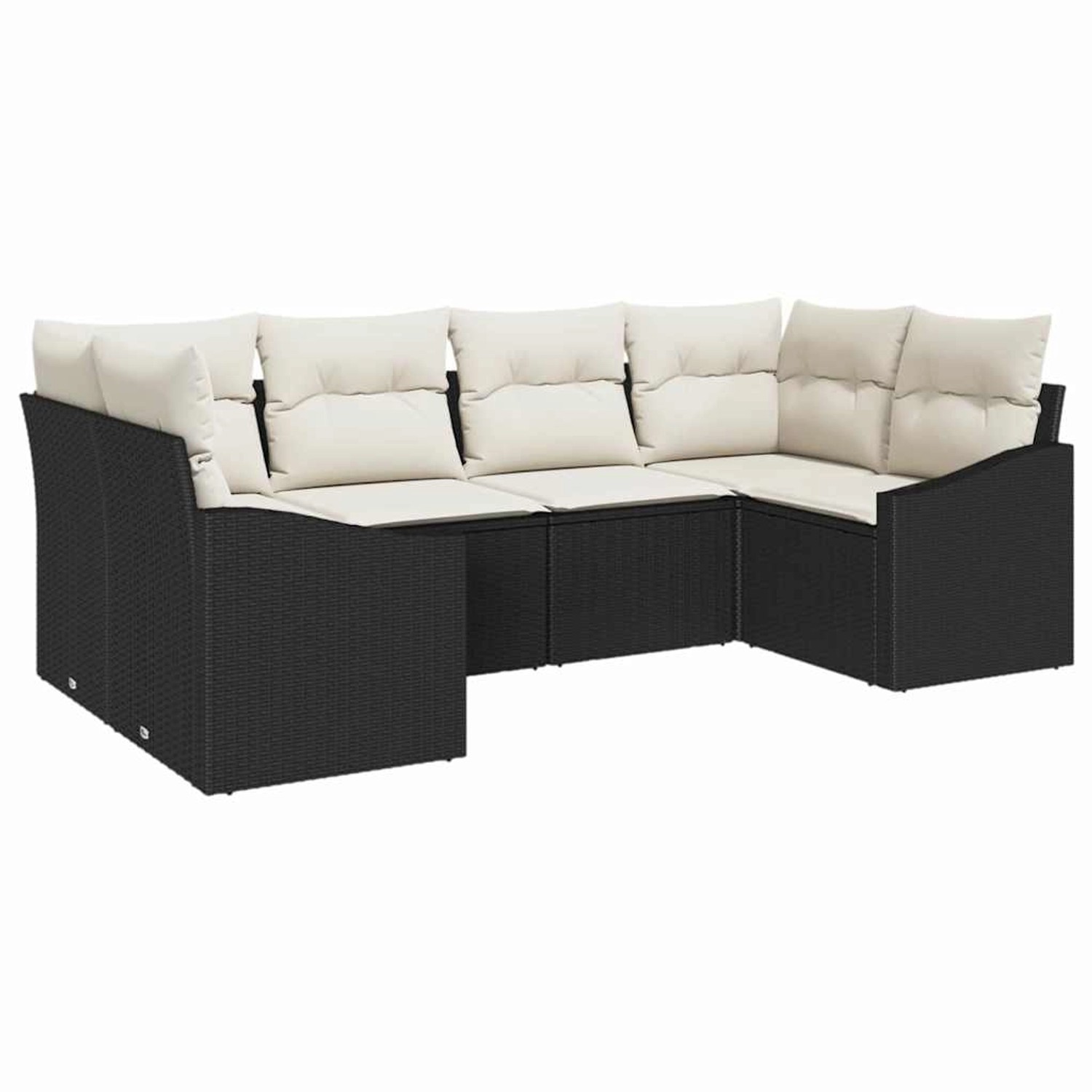 vidaXL Garten-Sofa-Set 6-Tlg Schwarz Poly Rattan 3346857 günstig online kaufen