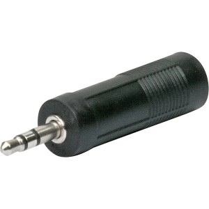Schwaiger Audio Adapter, 3,5 mm Klinke auf 6,3 mm Buchse, schwarz.