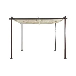 Jet-Line Gartenpavillon Luxor Light, 3x4 m, anthrazit/beige, mit Schiebedach.