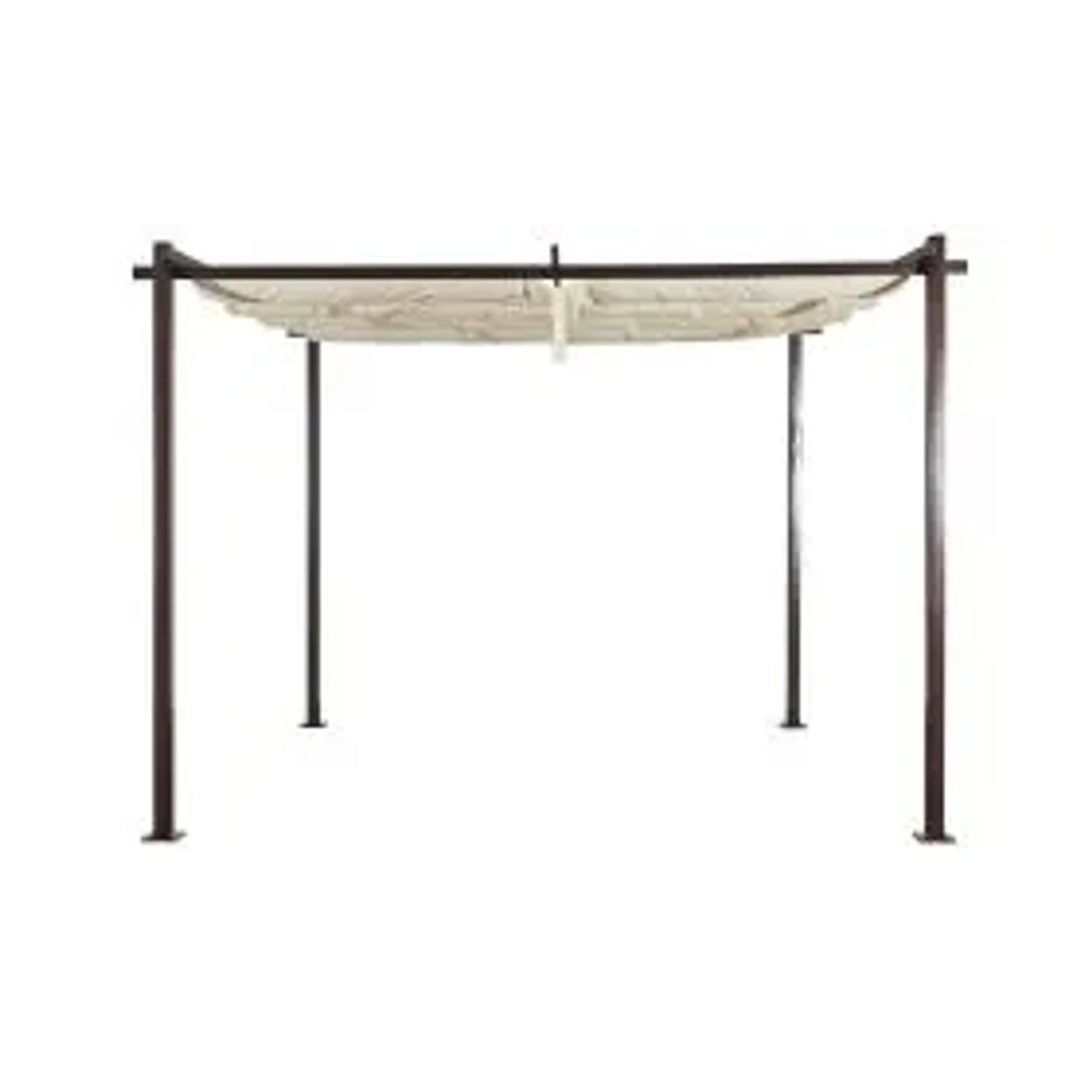 Jet-Line Gartenpavillon Luxor Light, 3x4 m, anthrazit/beige, mit Schiebedach.