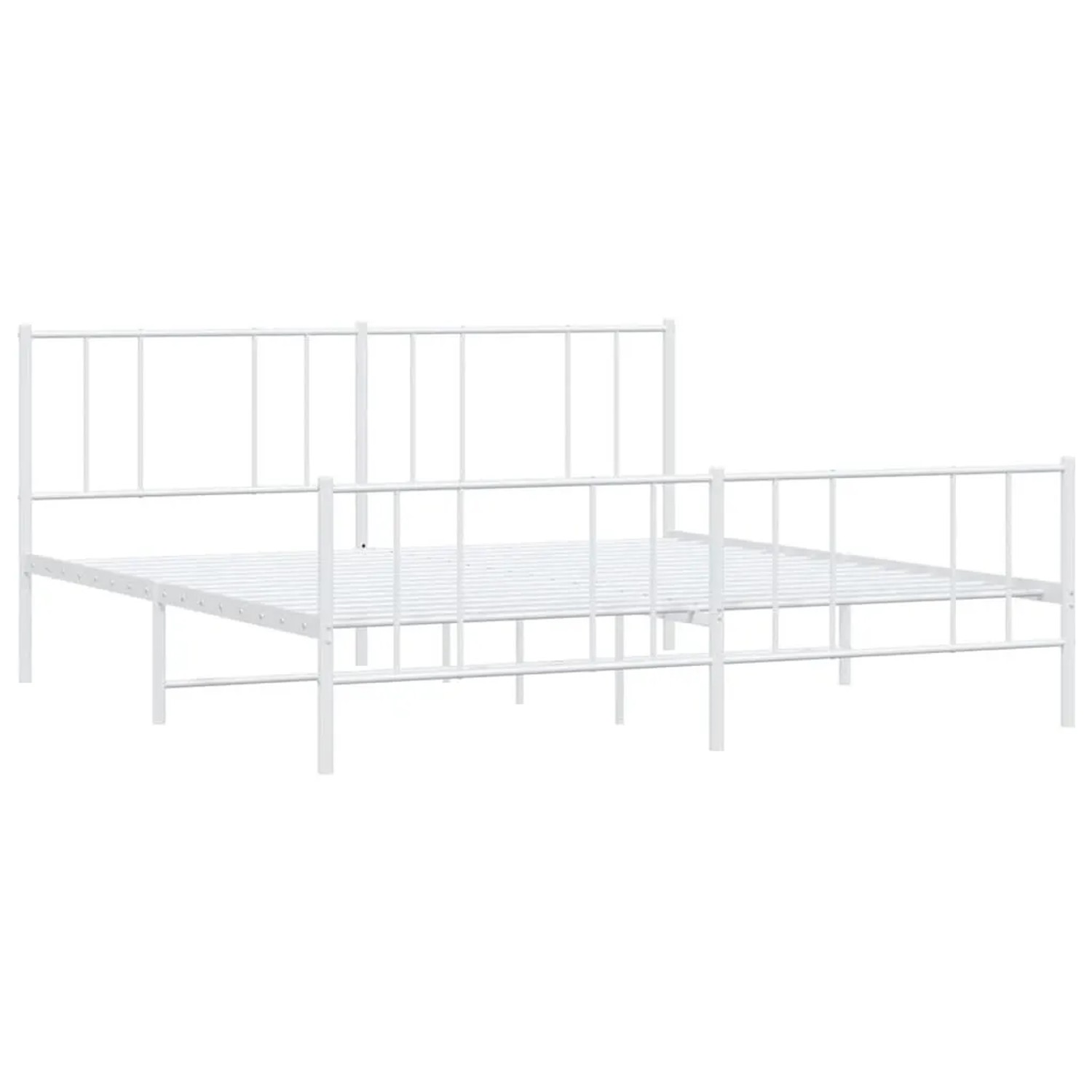 vidaXL Bettgestell mit Kopfteil und Fußteil Metall Weiß 193x203 cm 352553 günstig online kaufen