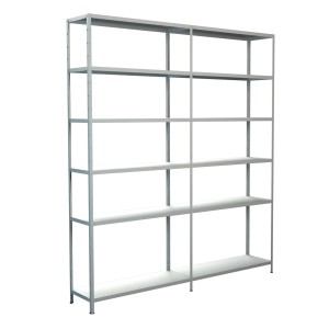 Weißes Schulte Steckregal mit 12 Böden, 230x200x35 cm, ideal für Lagerung.