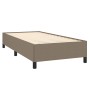 Boxspringbett Taupe 90x190 cm, Stoffbezug, ohne Kopfteil.