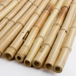 Detailaufnahme: Karat Bambus Sichtschutzzaun, Natur, für Balkon & Garten. Vollrohr Bambuszaun.