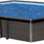 Ovaler Gre Composite Pool Avantgarde mit Leiter und Abdeckung. WPC Pool mit Beleuchtung.