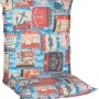 Beo Niedriglehner Auflage Togo Maritimes Design für Gartenstuhl, blau mit maritimen Motiven.