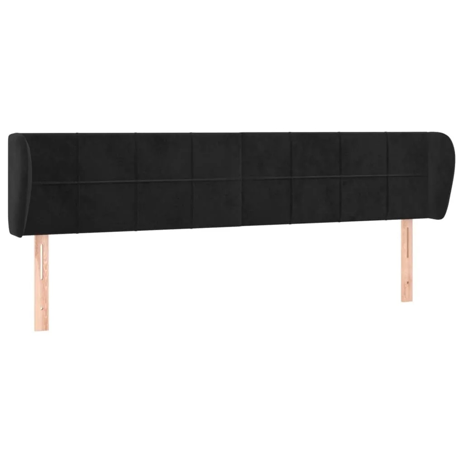 vidaXL Kopfteil mit Ohren Schwarz 163x23x78/88 cm Samt 3117200