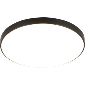Schwarze LED Deckenleuchte Spica, runde Form, modernes Design für Wohnräume.