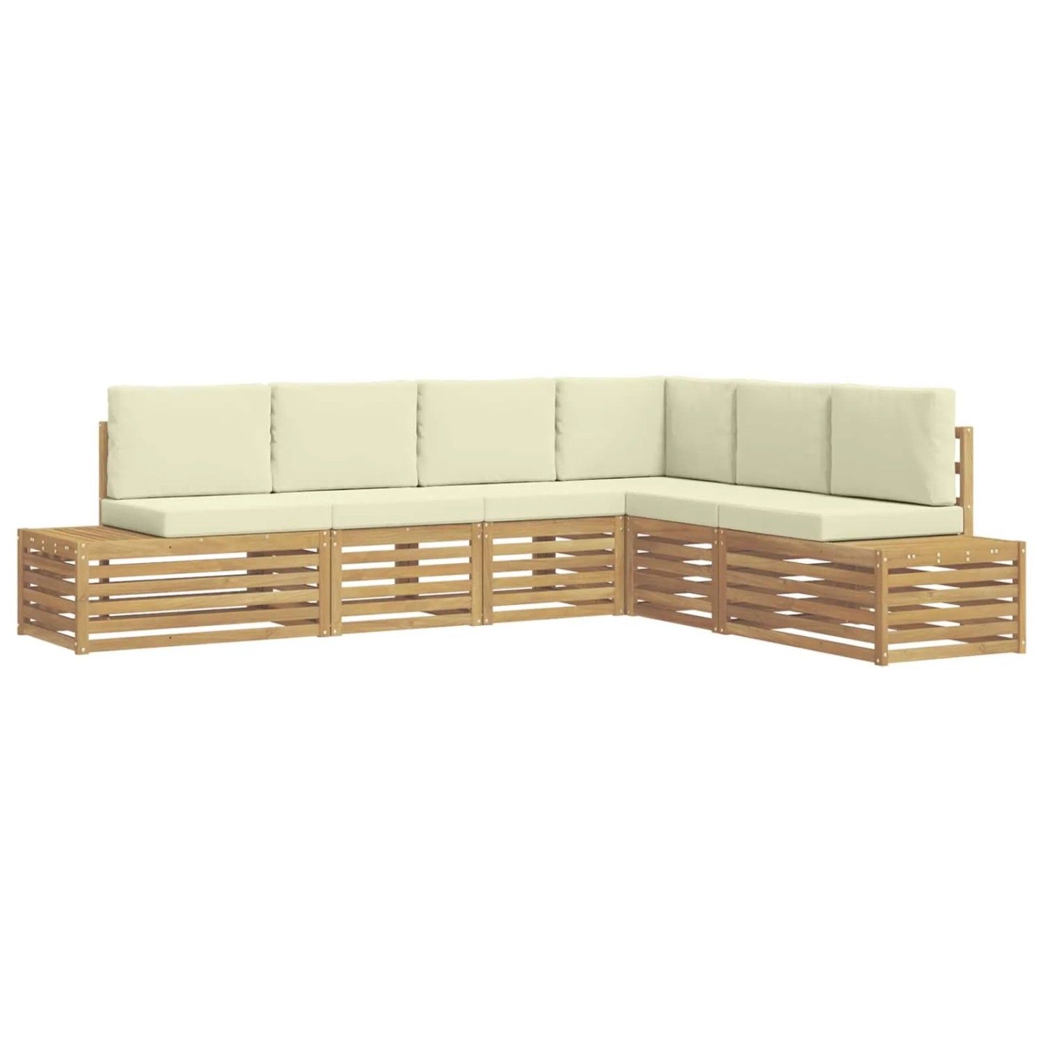 vidaXL Outdoor-Sofagarnitur Weiß 273 x 213,5 x 73 cm Polyester 3392475