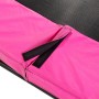Detailaufnahme: Rosa Schutzrand mit Klettverschluss am EXIT Silhouette Trampolin.