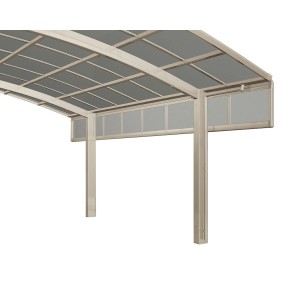 Ximax Carport Seitenwand, 2 Module, Edelstahl-Look. Zubehör für Carports.