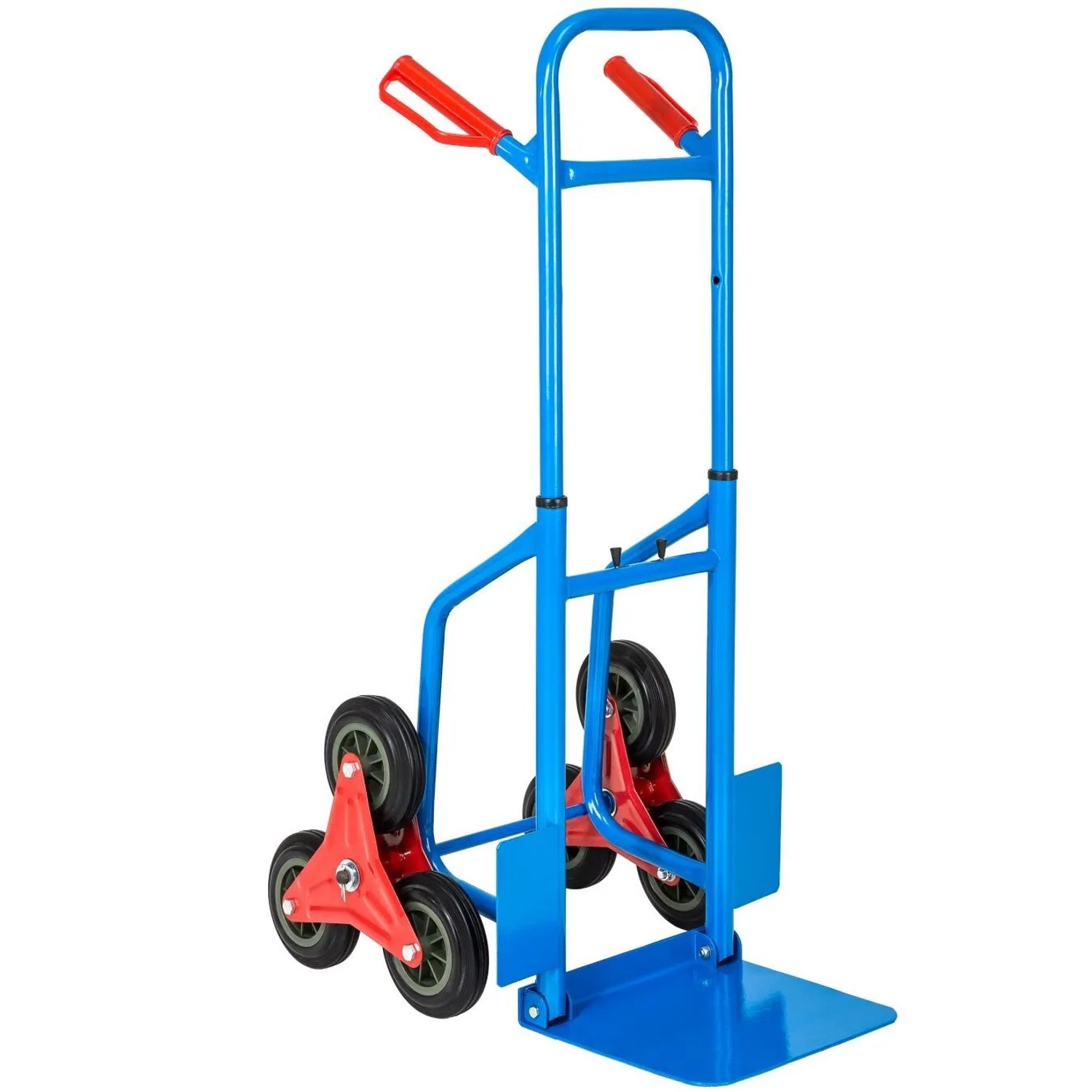 Tectake Treppensackkarre  Mit Stahlrahmen Sternförmige Hartgummiräder  49 x 66 x 103 cm Blau