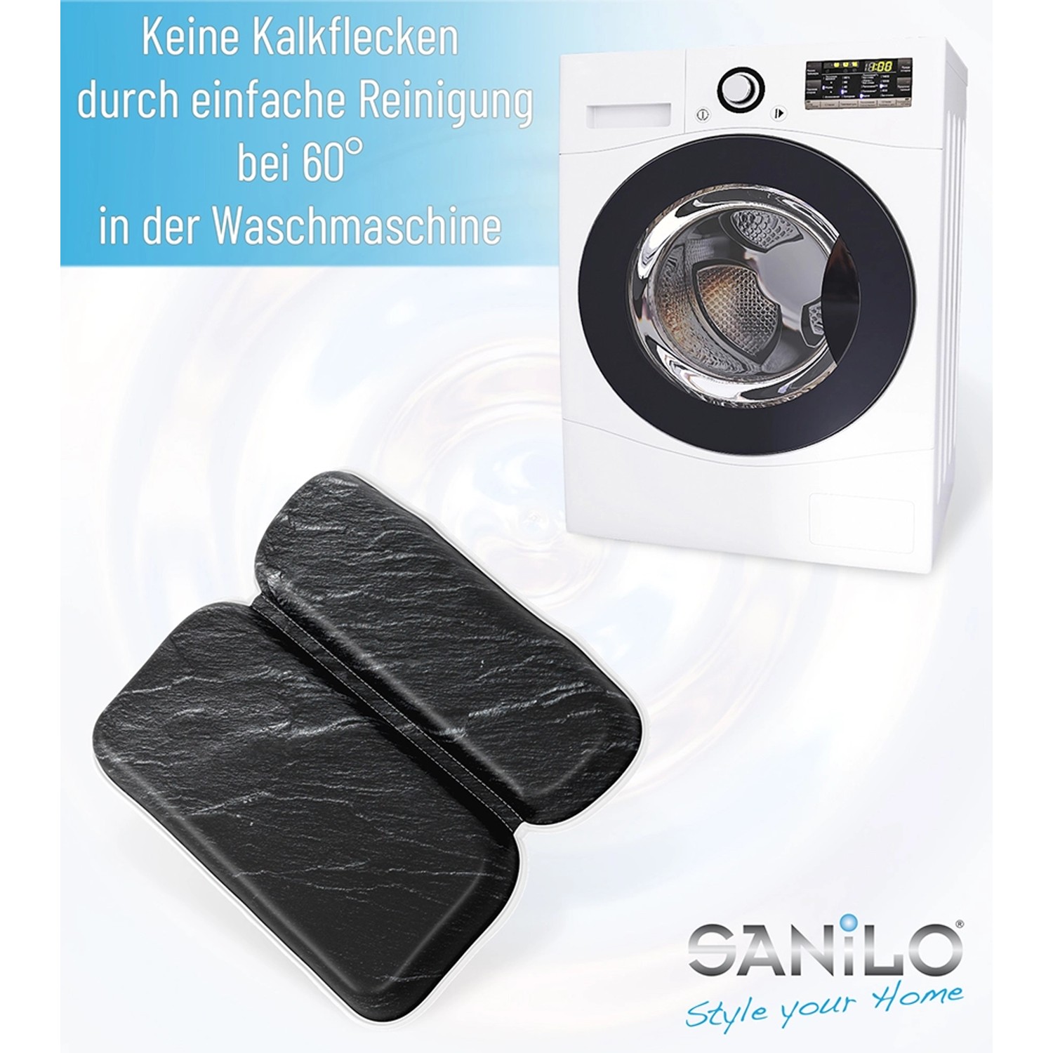 SANILO Badewannenkissen Granit, Nackenkissen für entspanntes Baden, waschbar bei 60°C.