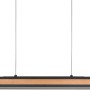 Holzfarbige LED-Pendelleuchte Deacon mit Touch Dimmer, 42W, 5000 lm. Modernes Design für Wohn- und Schlafzimmer.