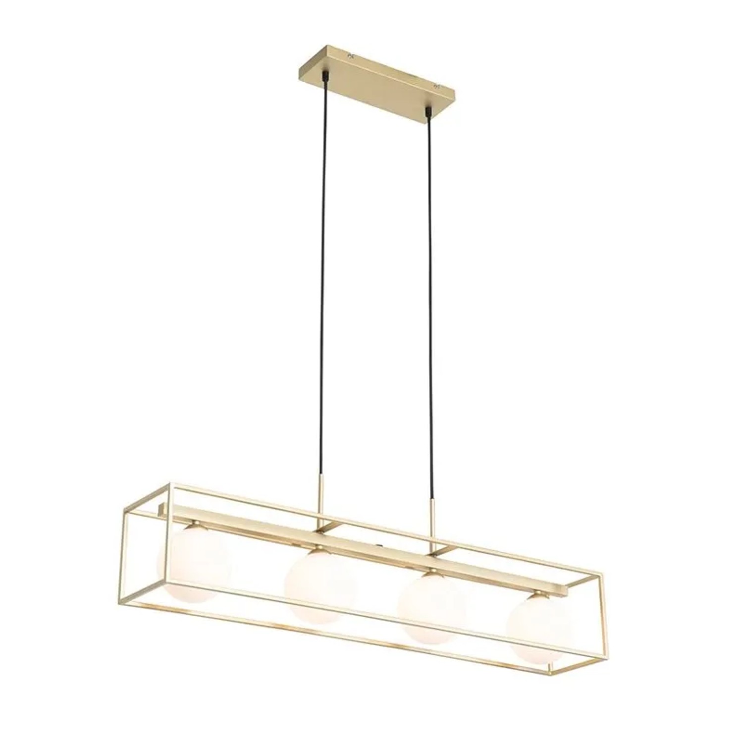QAZQA Design-Deckenleuchte Gold mit Weißen 4-Lichtern Aniek