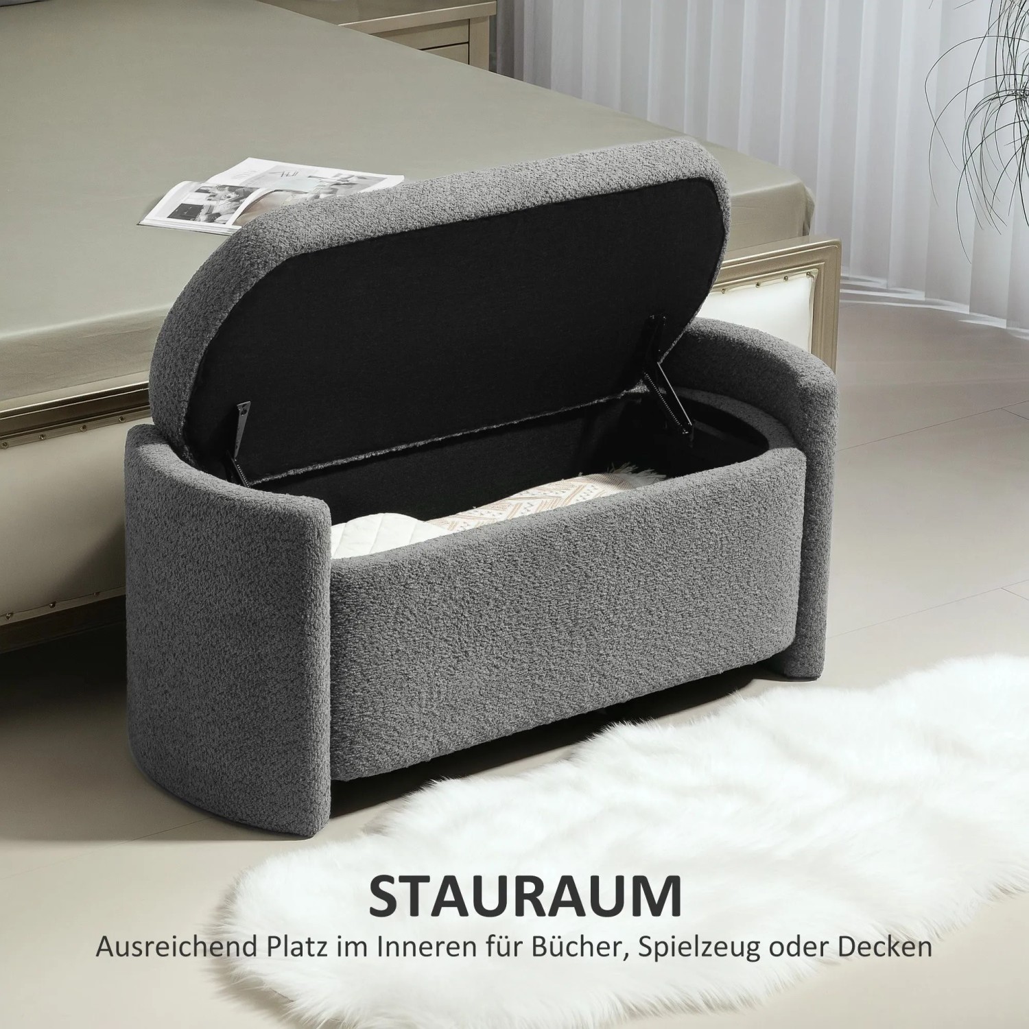 HOMCOM Sitzbank mit Stauraum 105 x 44 x 45 cm kaufen bei OBI