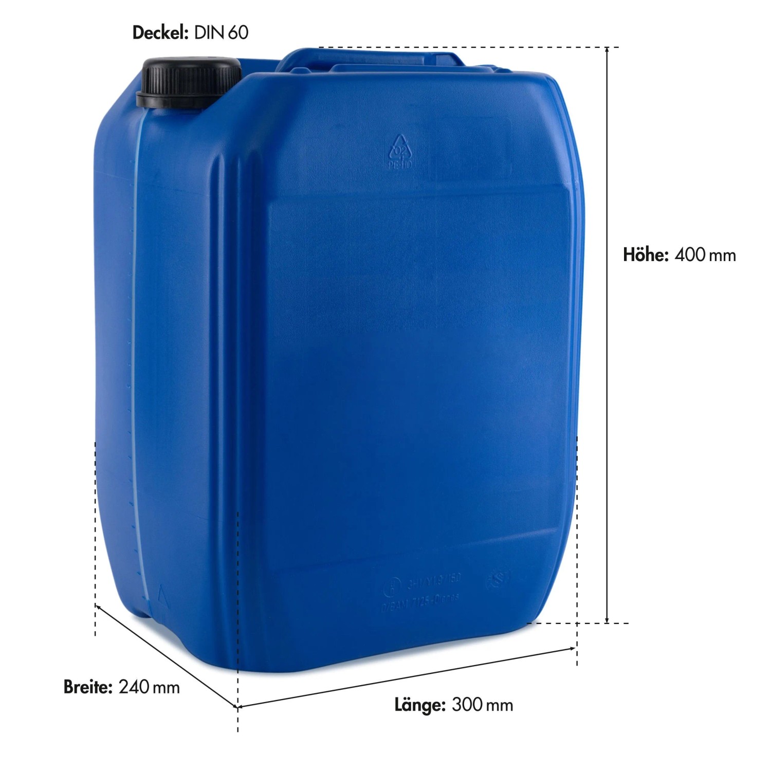 Blauer Kanister Bayzid Chlor 13% Flüssig, 2 x 25kg für Pool Desinfektion.