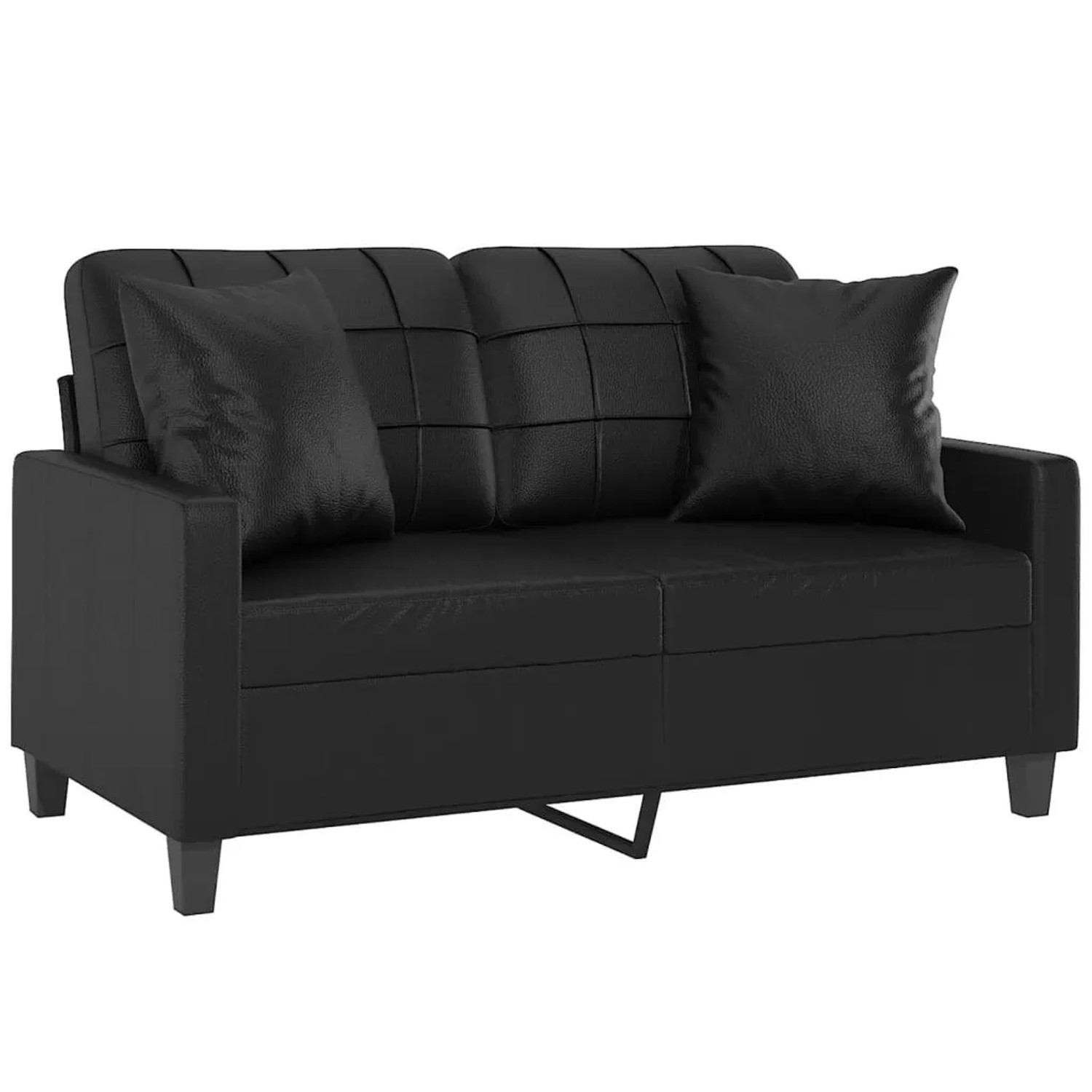 vidaXL 2-Sitzer-Sofa mit Zierkissen Schwarz 120 cm Kunstleder 3200798 günstig online kaufen