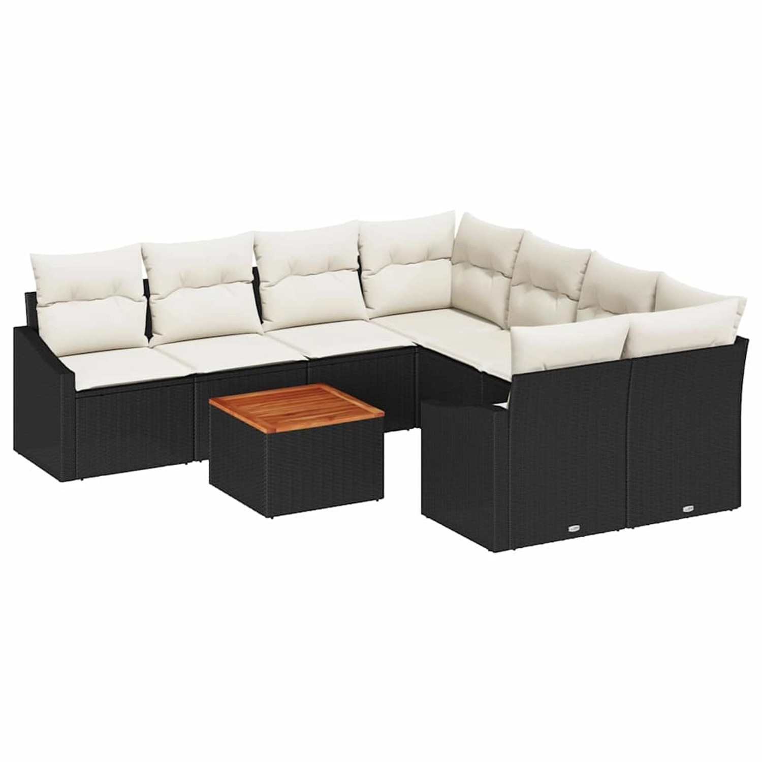 vidaXL Garten-Sofa-Set 9-Tlg Schwarz Weiß 3356479 günstig online kaufen