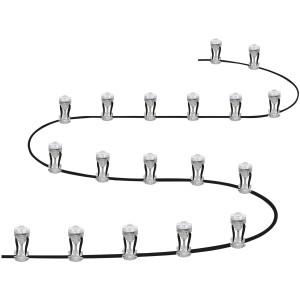 Ledvance Smart+ WiFi LED-Gartenspot-Kette mit 18 Lichtpunkten für farbige Gartenbeleuchtung.