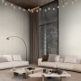 Beige Vliestapete mit modernem Dreiecksmuster von Marburg für Wohnräume.