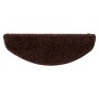 Halbrunde, dunkelbraune Shaggy Stufenmatte Barcelona, 23,5x65 cm. Treppenschutz für Innen.