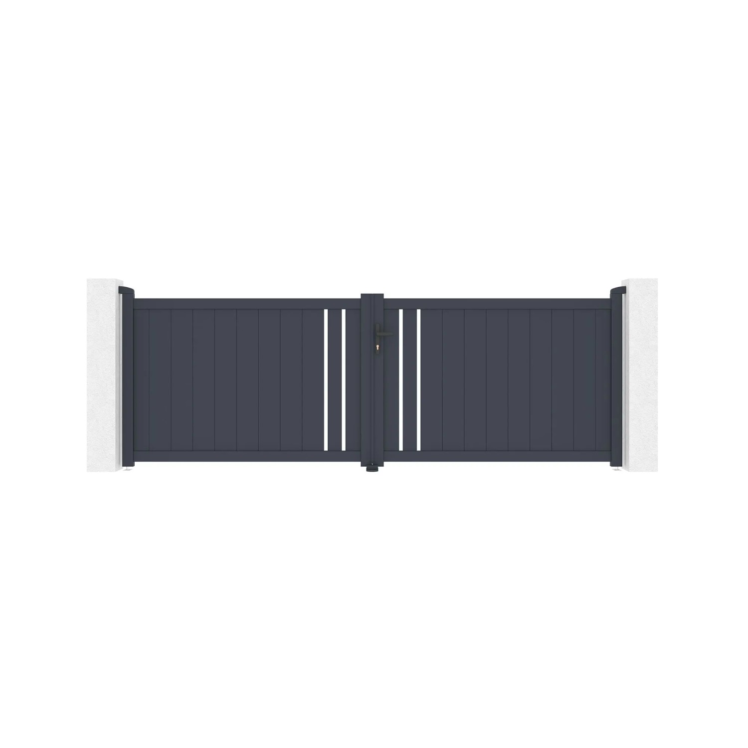 Casanoov Verstellbares Drehtor Breite Giona 350x120cm Grau Aluminium