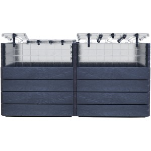 Garantia Hochbeet-System Ergo Quadro Stone, 80x160x80cm mit Frühbeetabdeckung.