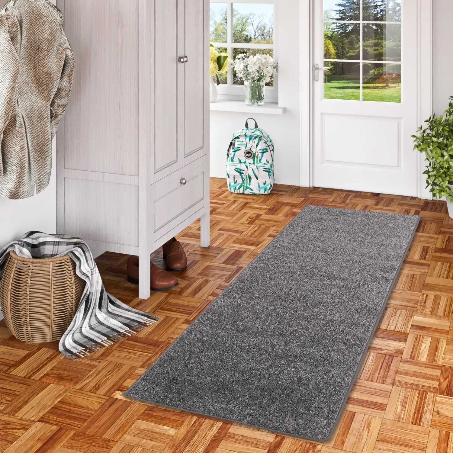 Snapstyle Teppich Läufer Hochflor Grau 100 x 200 cm kaufen bei OBI