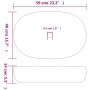 Skizze Aufsatzwaschbecken, braun/blau, oval, 59x40x14 cm, Keramik, Abmessungen