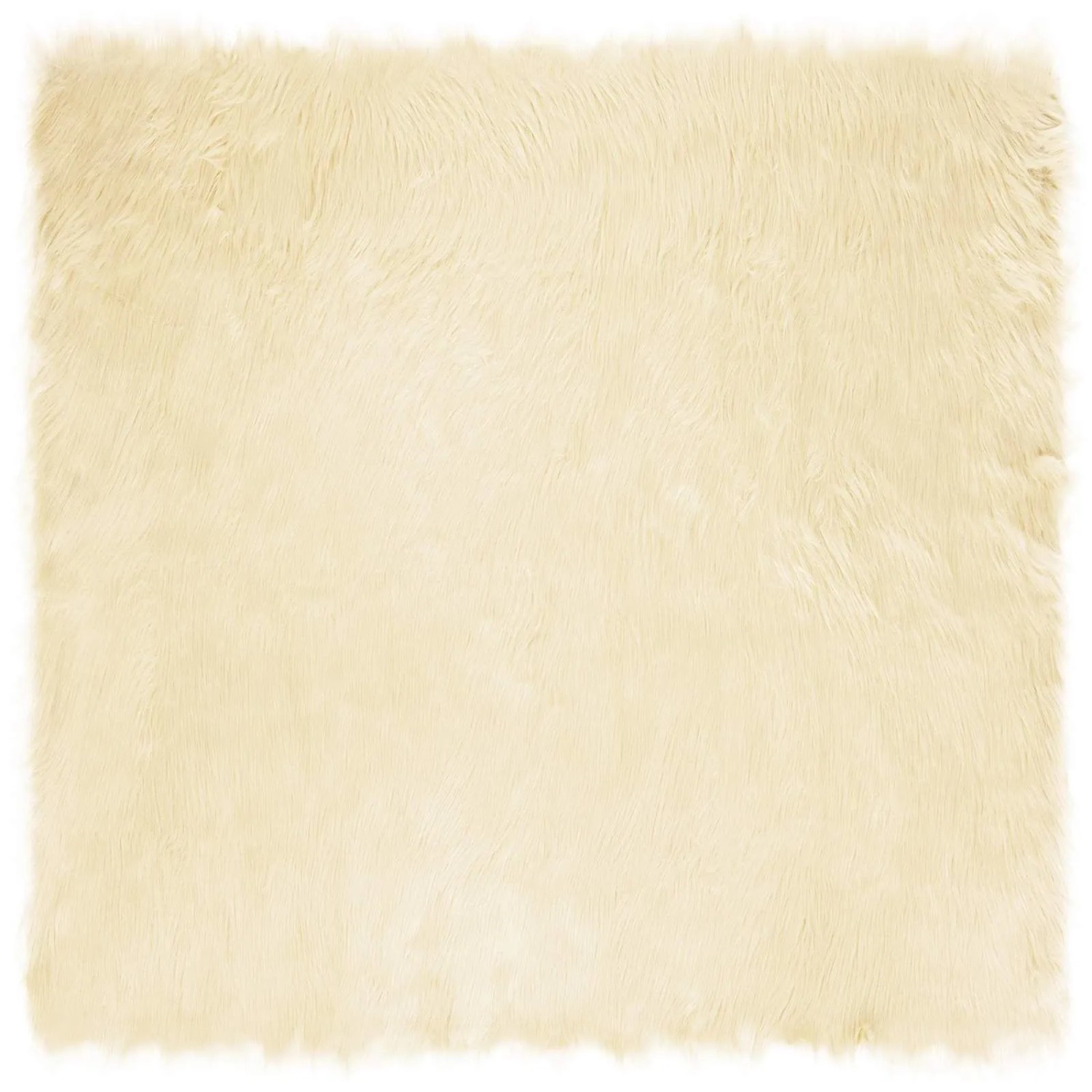 vidaXL Kunstschaffell Teppich Tafalla Creme 120 x 120 cm Polyester 42021509