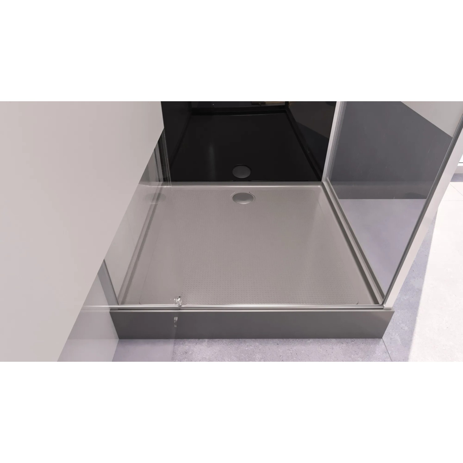 Aurlane Komplettdusche Study 90x90x225 cm mit Duschwanne und Glaswänden.