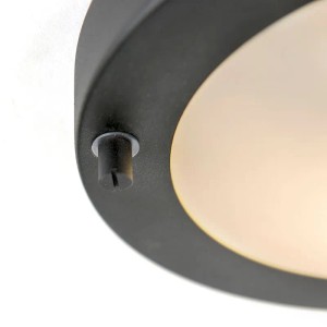 QAZQA Moderne Deckenleuchte Schwarz IP44 Yuma 18