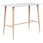 vidaXL Bar-Tisch, weiß, mit Holzoptik-Beinen, Teil des 7-tlg. Bar-Sets.
