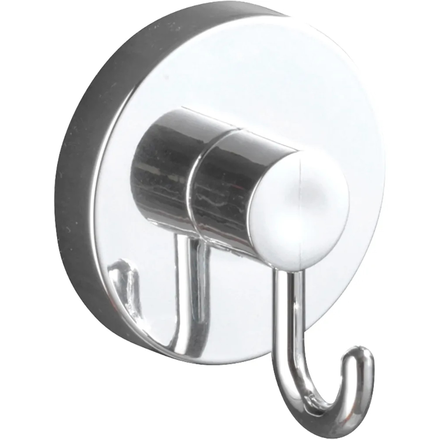 Wenko Vacuum-Loc Hakenset, 2 Chrom-Haken für Bad & Küche, glänzend, runde Form.