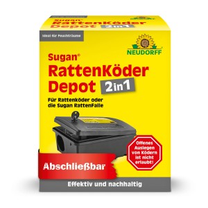 Neudorff Rattenköder Sugan Depot: Köderbox zur sicheren Auslegung von Rattenköder, abschließbar und nachhaltig.