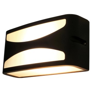 Moderne Eco-Light Aussenwandleuchte Leipzig in Anthrazit, 22x9x11 cm, für E27 Leuchtmittel.