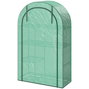 Grünes Furnicato Mini-Gewächshaus mit 4 Stufen, 100x45x160 cm, für Pflanzenanzucht.