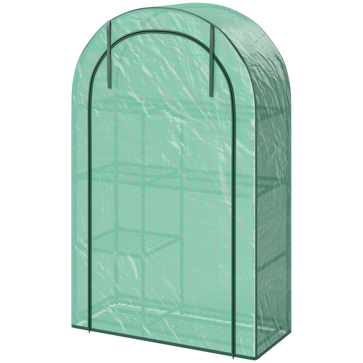 Image of Furnicato Mini-gewächshaus 4-stufig 100x45x160 Cm Grün