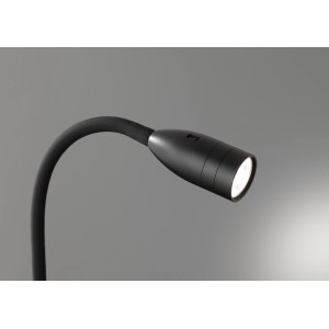 Schwarze LED-Wandleuchte Sten von Fischer & Honsel, flexibel und dimmbar, 61 cm hoch.