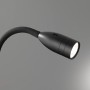 Schwarze LED-Wandleuchte Sten von Fischer & Honsel, flexibel und dimmbar, 61 cm hoch.