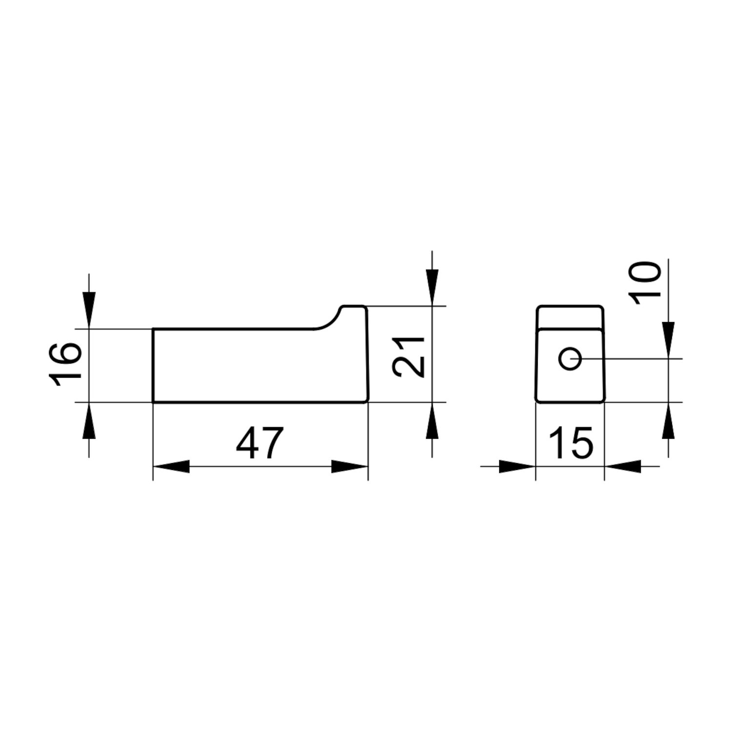 Technische Zeichnung Keuco Handtuchhaken Edition 11, Badaccessoire mit Maßen in mm.