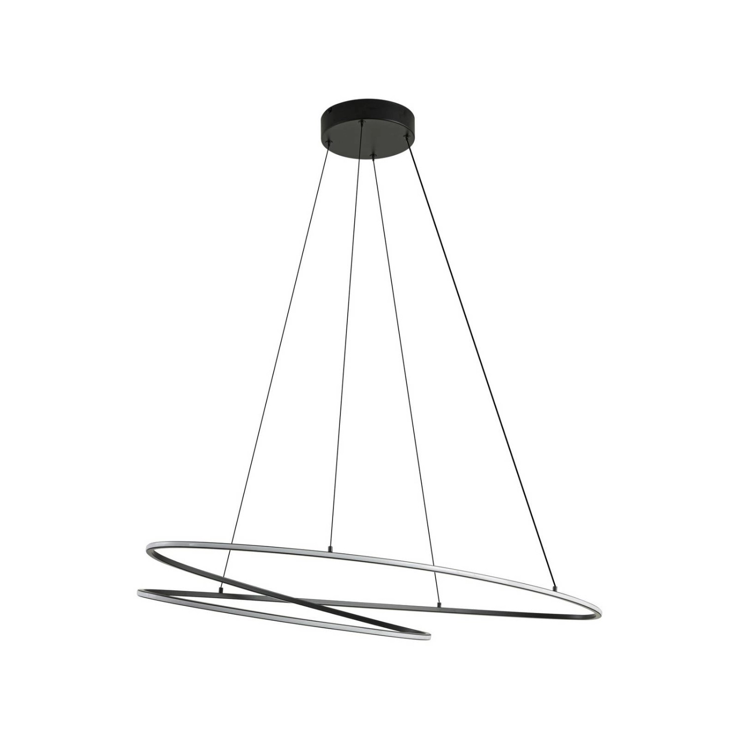 Lucande LED Gavril 10041994 Modern in Schwarz aus Metall 2-flammig Wohnzimmerleuchte