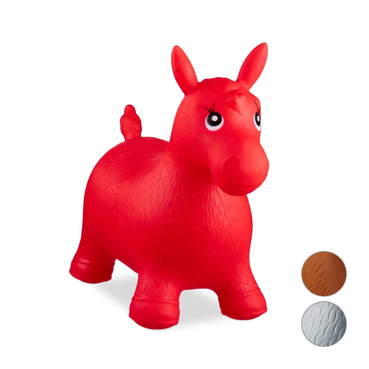 Relaxdays Hüpftier Pferd Kunststoff Rot BPA-frei 48 cm x 26 cm x 58 cm 1,3 kg