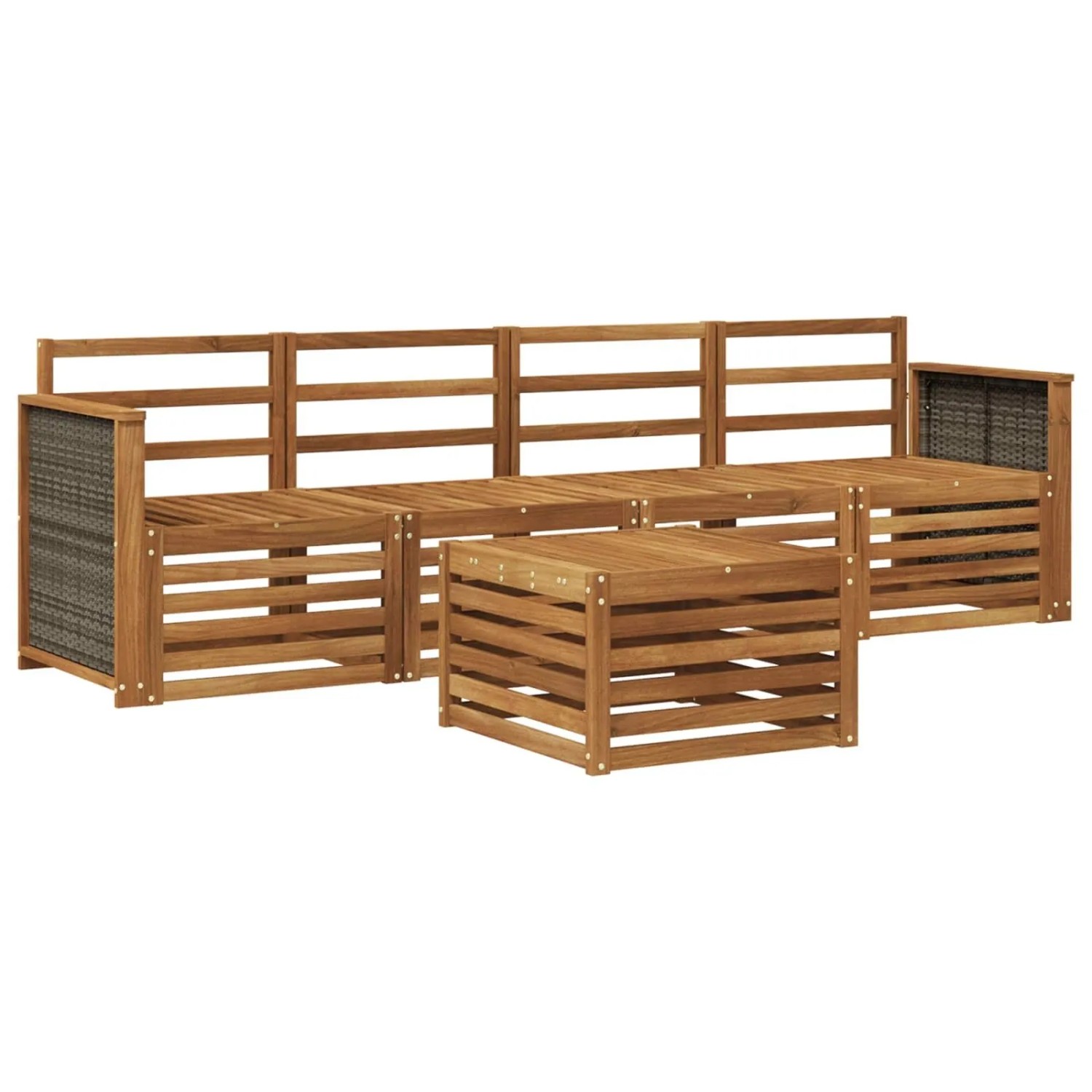 vidaXL Outdoor-Sofagarnitur 5 Stk Natur Massivholz Akazie 3383985