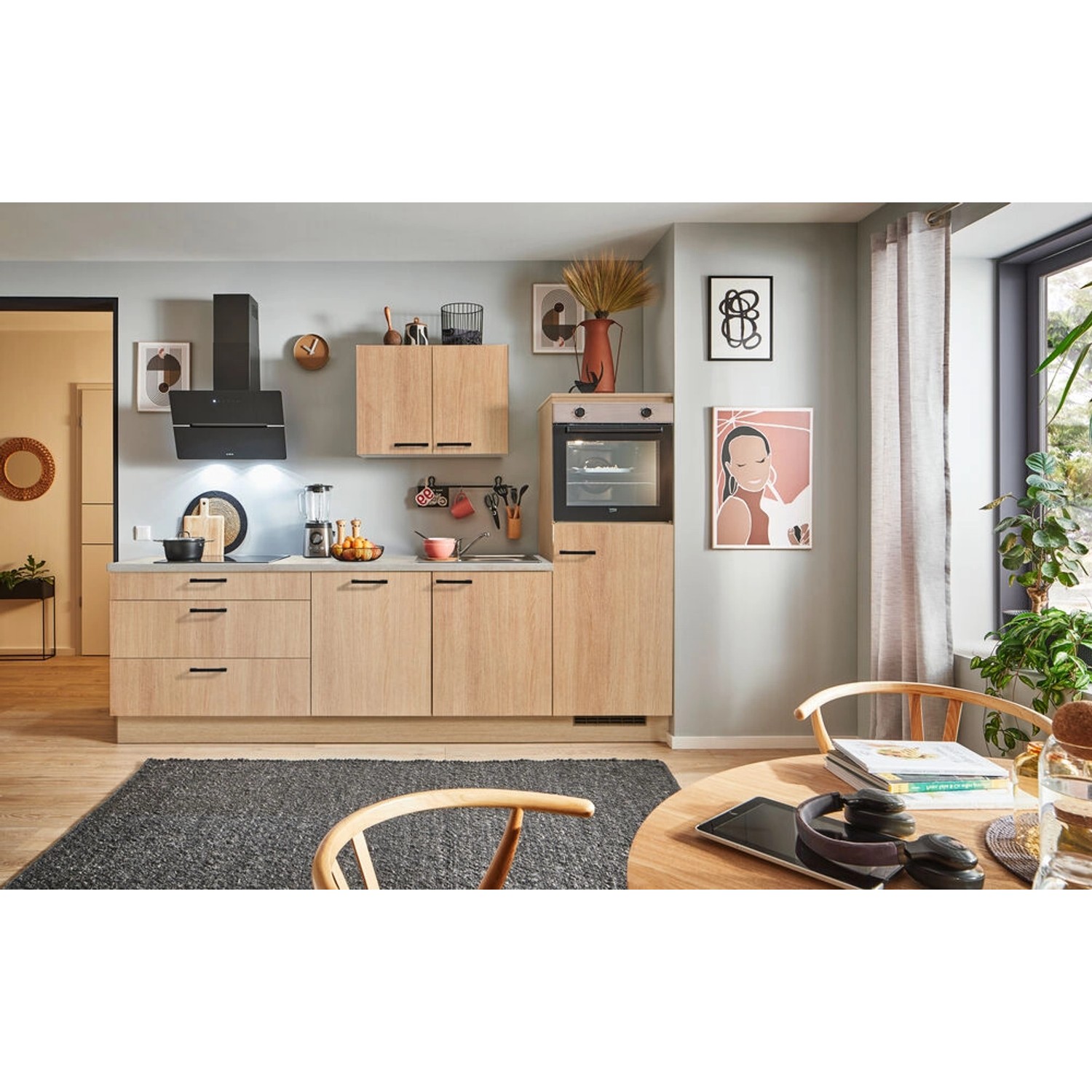 pino Küchenzeile 270 cm Eiche Aviva Anschlag rechts 1 Geräteschrank günstig online kaufen