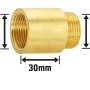 Hahnverlängerung aus Messing, 24,1 mm x 26,4 mm, 30 mm Länge für Gewindefittings.