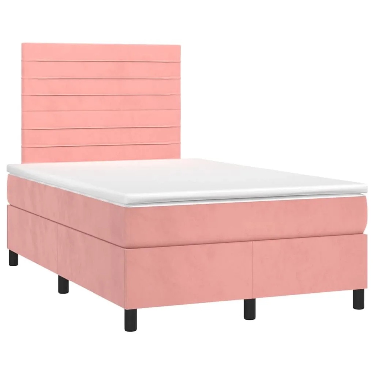 vidaXL Boxspringbett mit Matratze & LED Rosa 120x200 cm Samt 3136178 günstig online kaufen