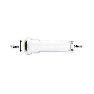Weißes Übergangsstück 40 mm x 34 mm (G 1 1/2") für Siphonanschluss.